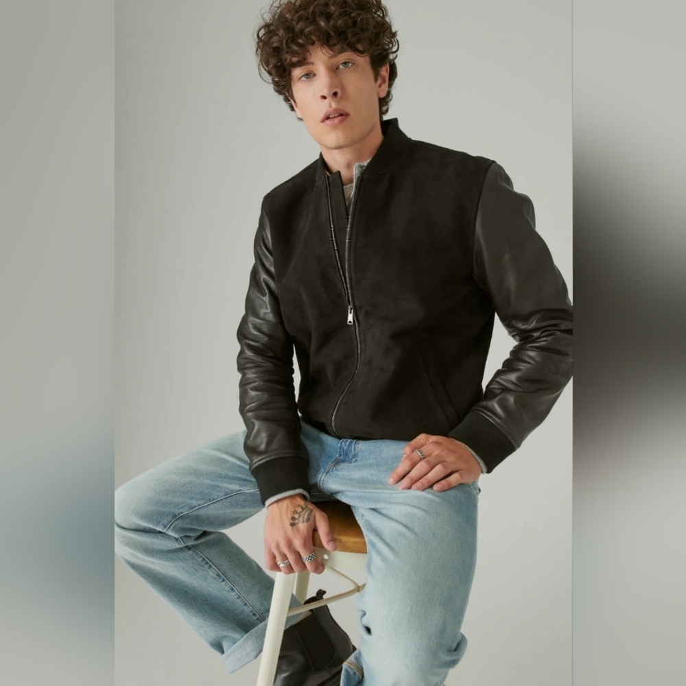 Lucky Brand Leather Bomber Jacket